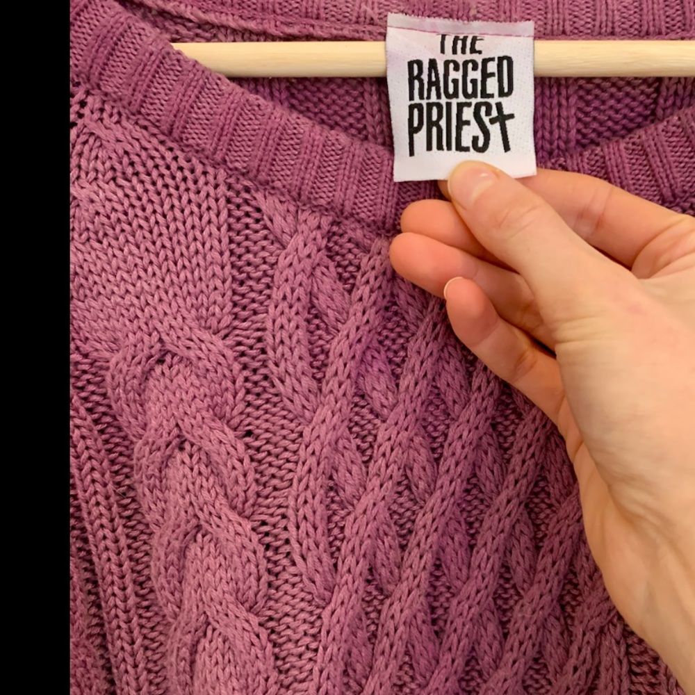 Vintage Ragged Priest Oversized Cableknit Sweater original MSRP $328 - Picture 5 of 5